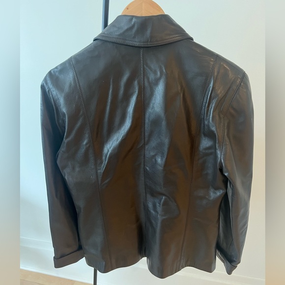vintage chocolate brown Italian leather jacket Y2K - Picture 4 of 11